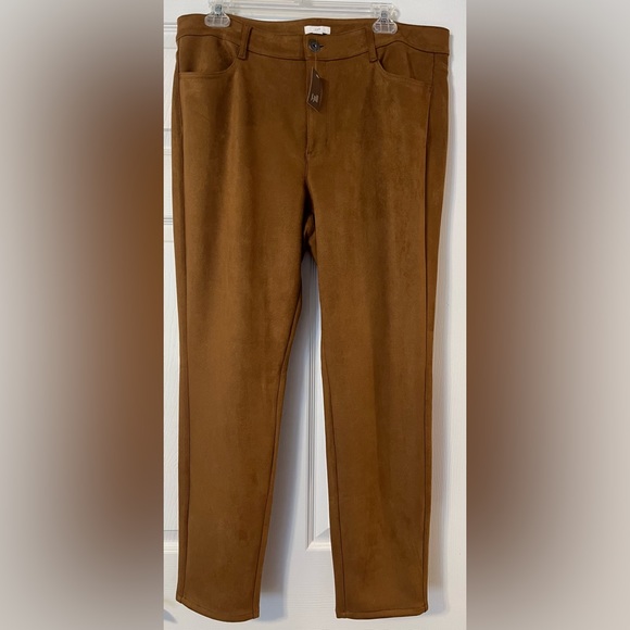 NEW J. Jill Faux Suede Pants Sz 14 - Picture 1 of 6